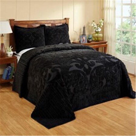 Better Trends Ashton Cotton Bedspread, Black - Twin Size BSASTWBLK